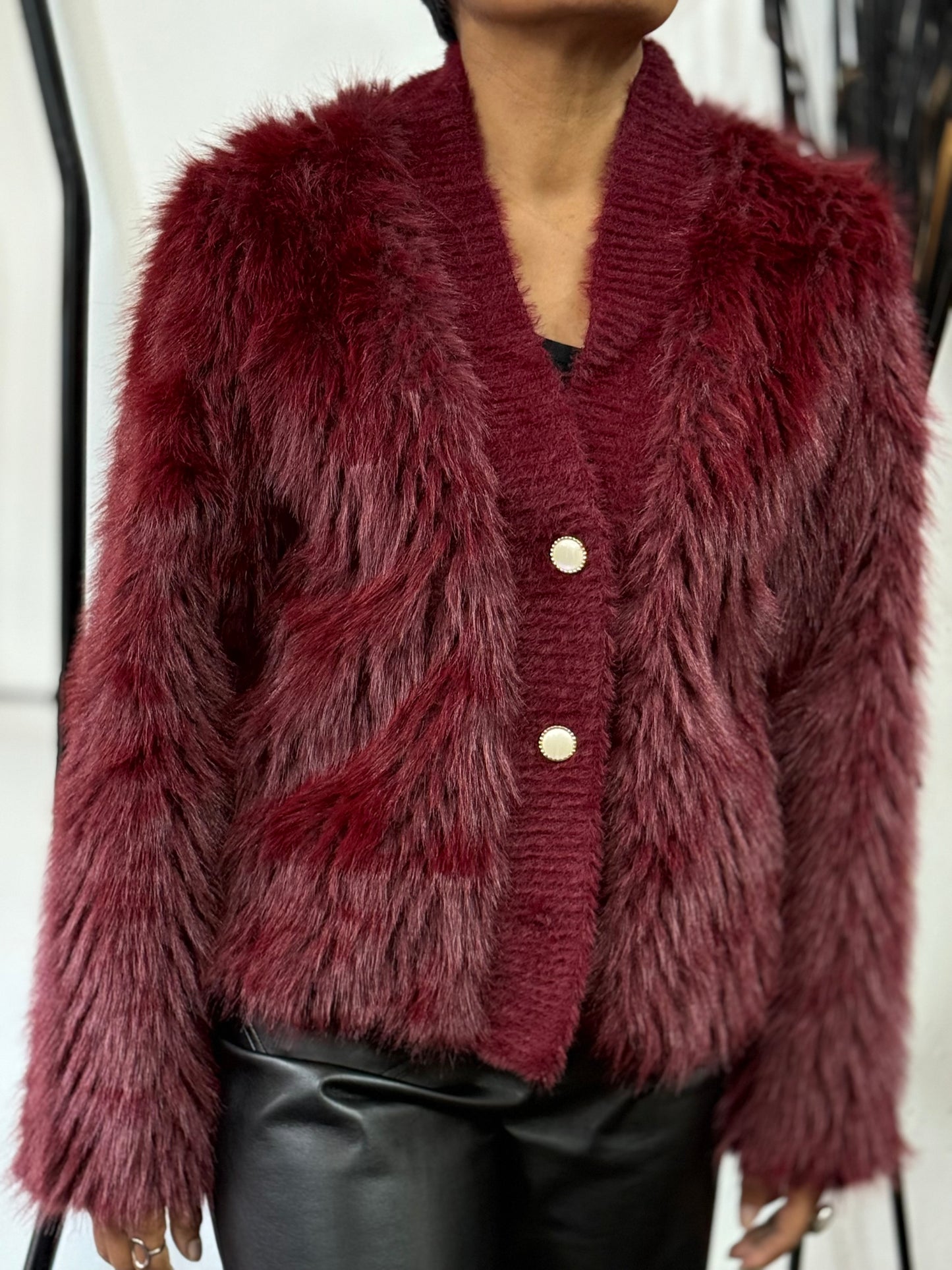 LUSH- FAUX FUR CARDI JACKET