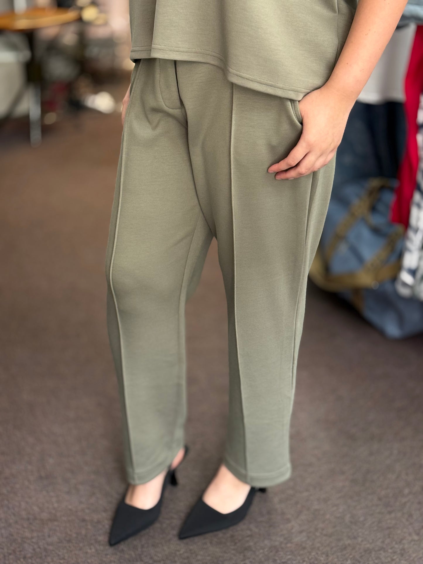 BYOUNG-PUSTI SUIT PANTS- CO ORD- Sage