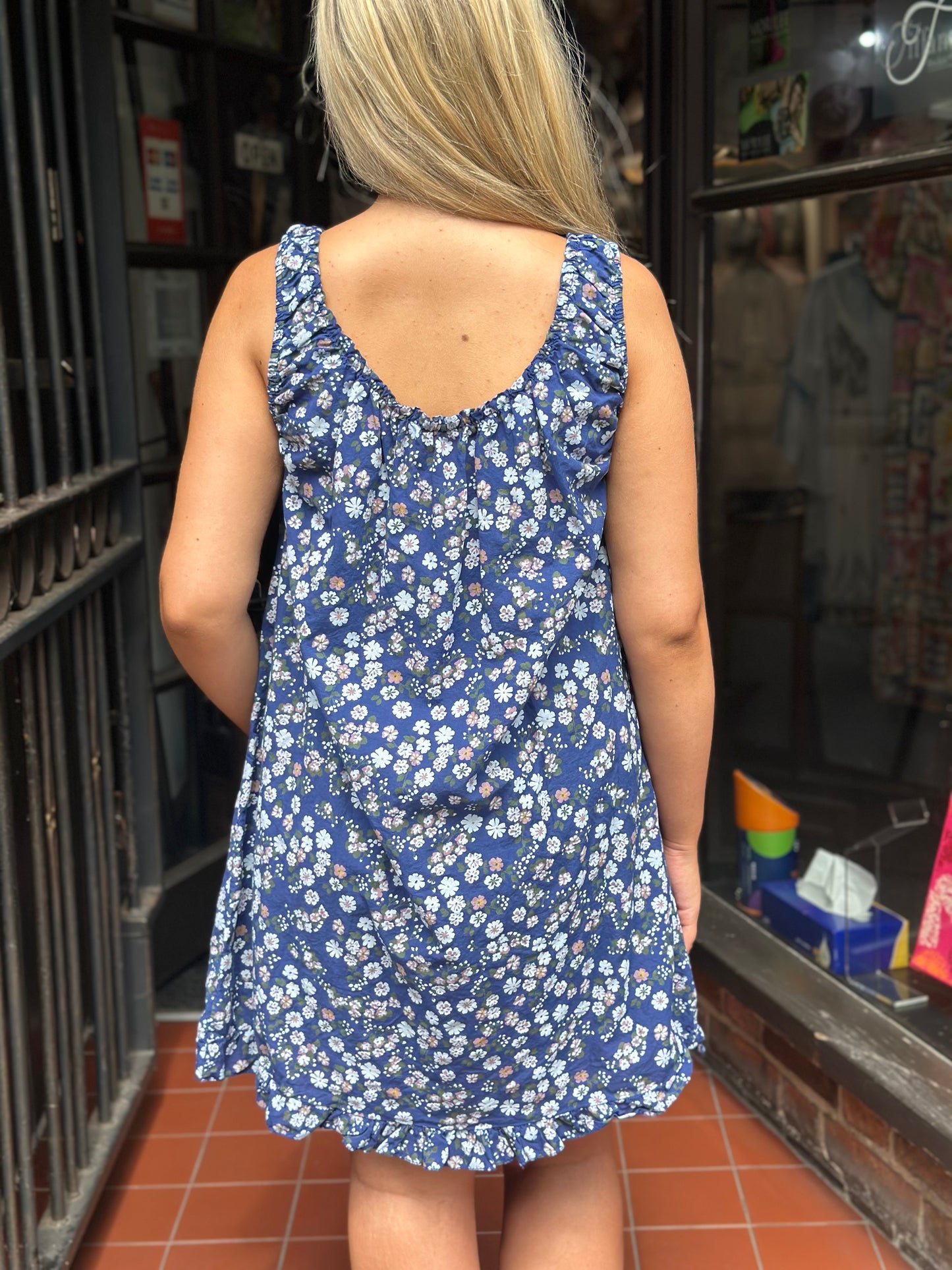 LYDIA- DITSY COTTON TUNIC DRESS