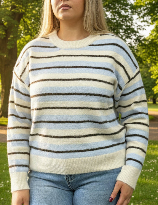 LOLA-STRIPED O/SIZE S/SOFT JUMPER