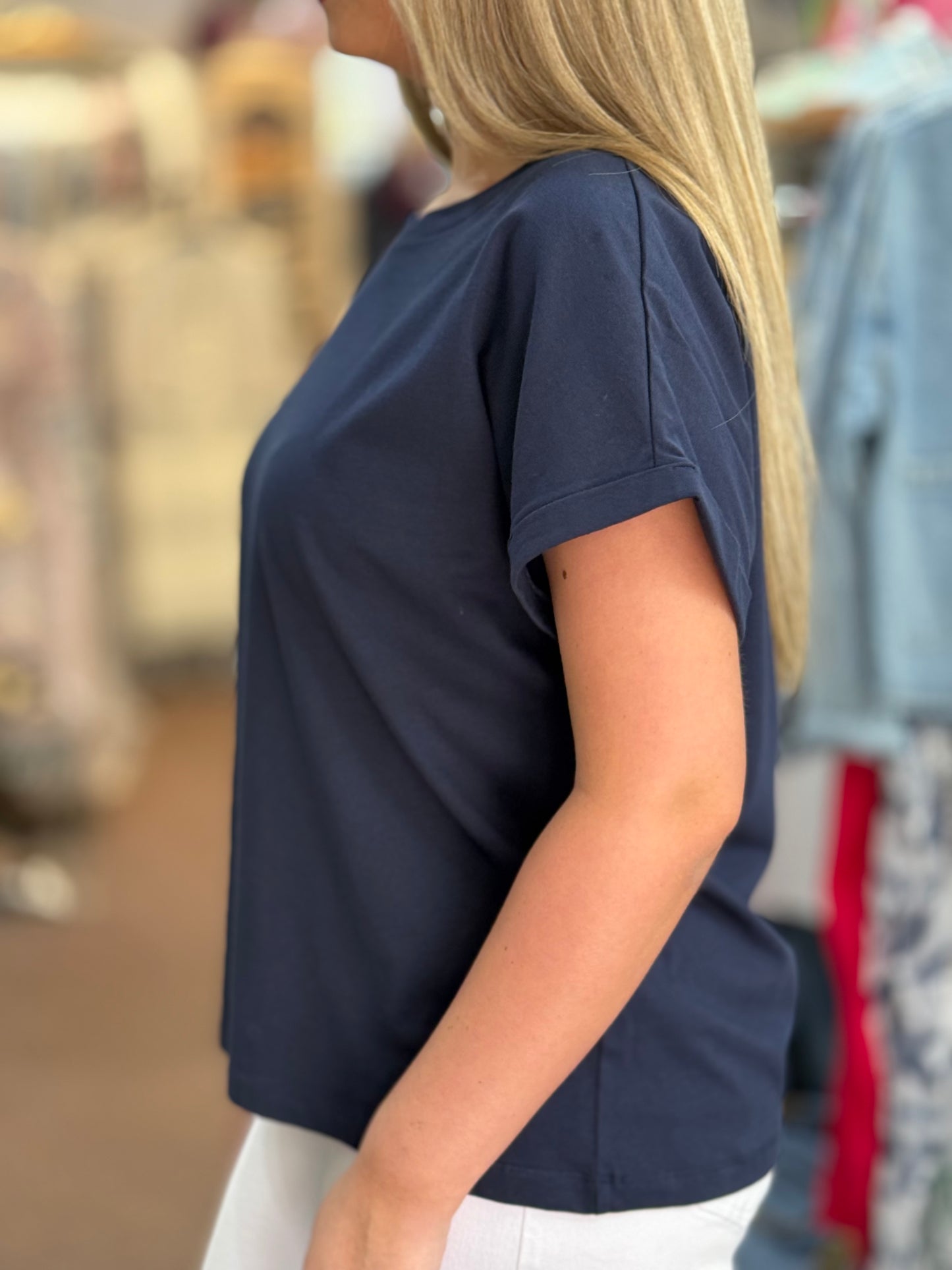 FRANSA-FEBA RNCK TEE-NAVY