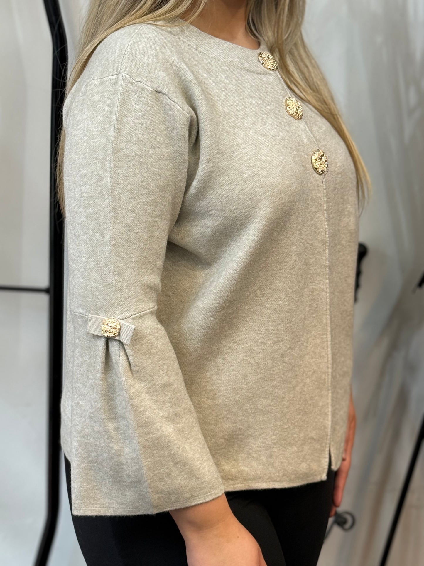 HALEY-GOLD BUTTON BOW CARDI -#BlackFridaySale - -🖤🖤 AUTO XTRA20% off @ Checkout