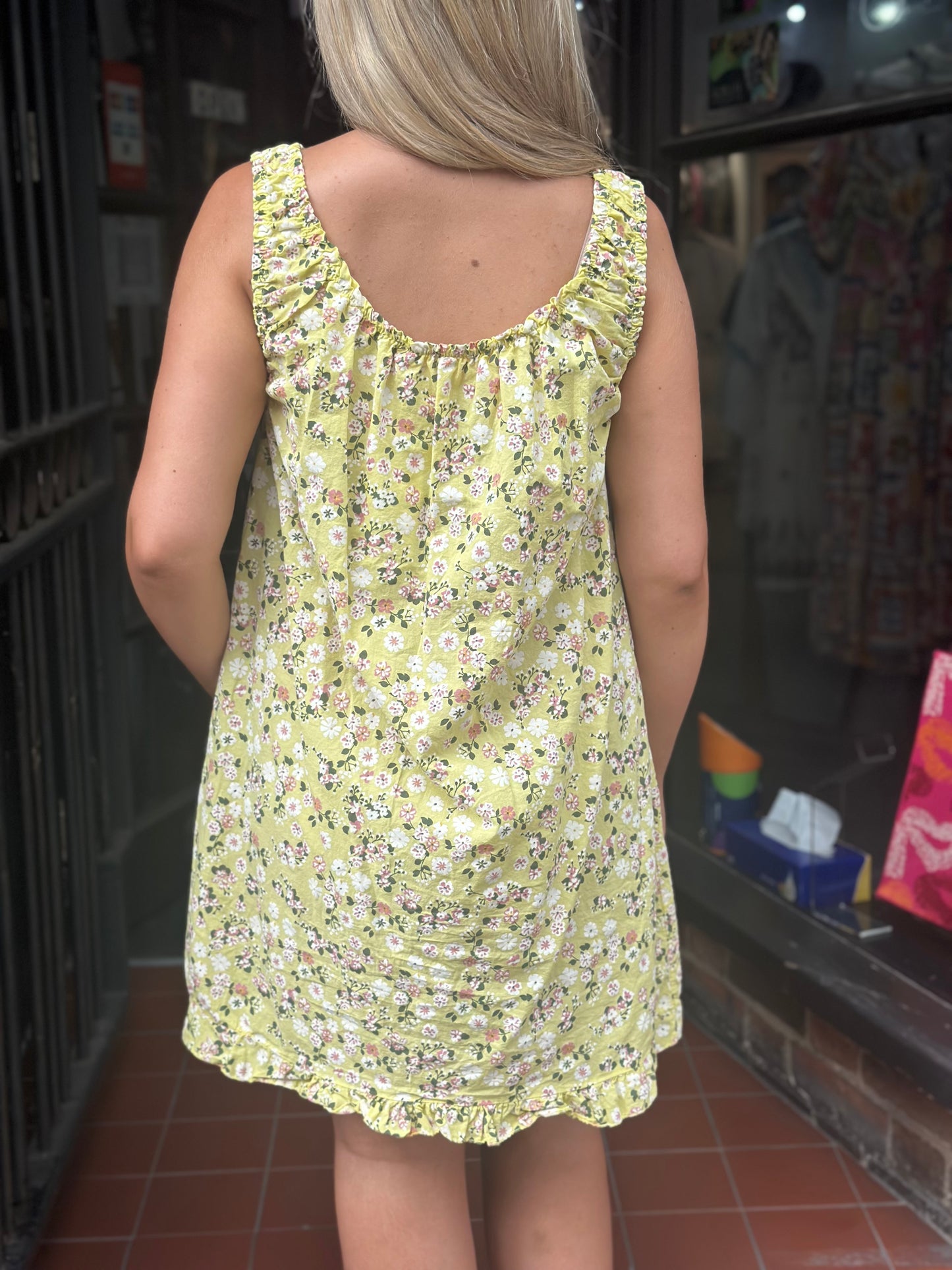 LYDIA- DITSY COTTON TUNIC DRESS