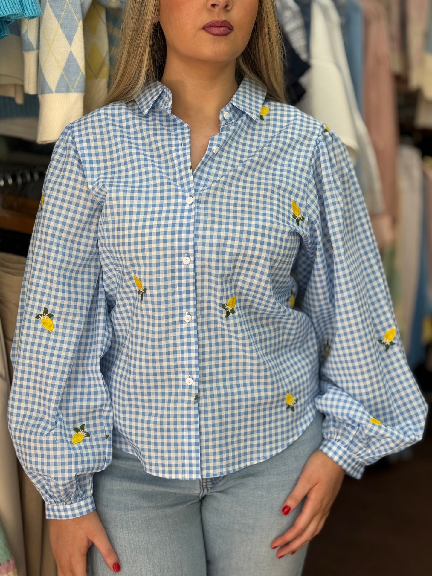 LARA- LEMONS CHECK SHIRT #SpringSale 🌷