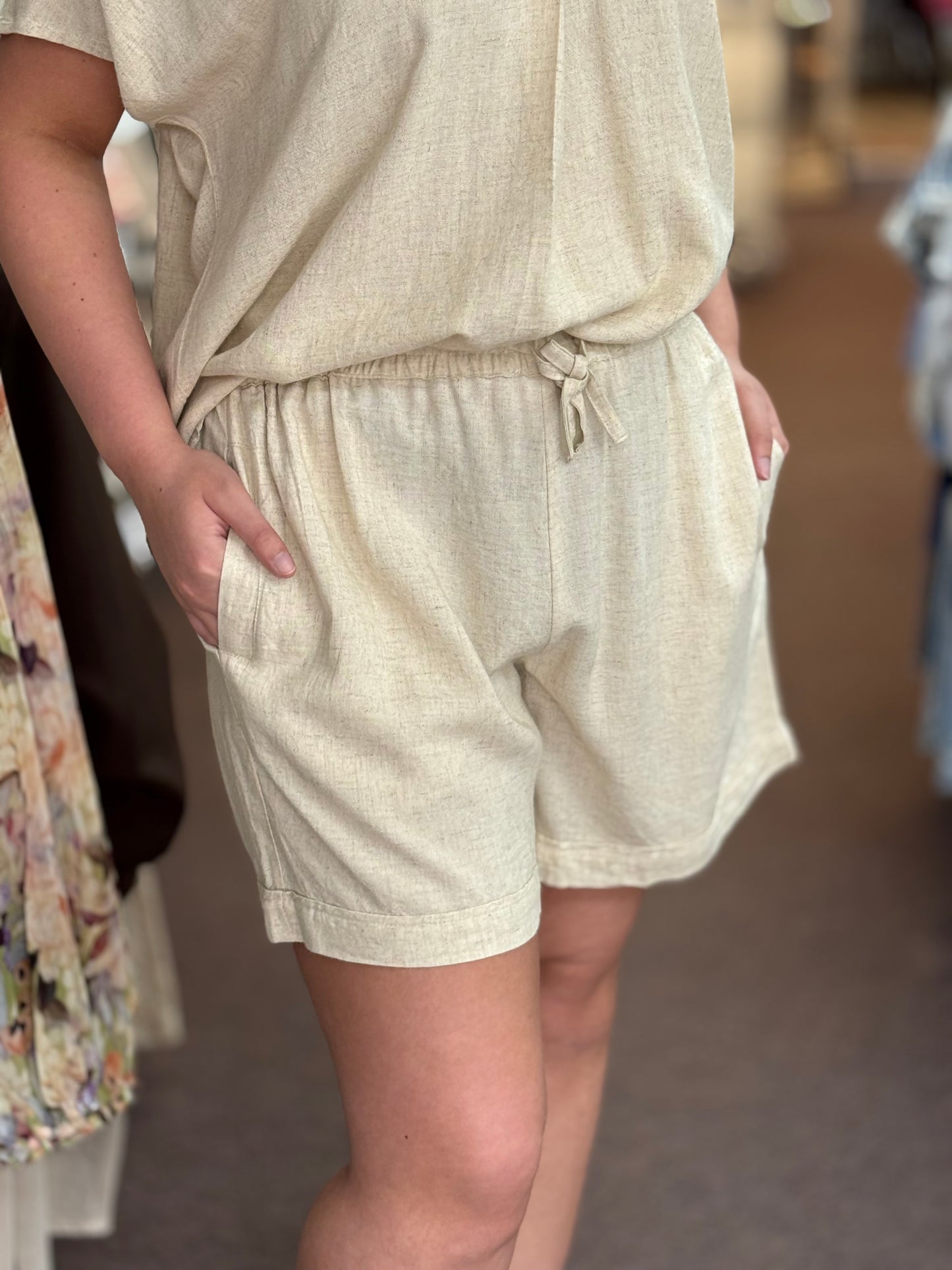 FRANSA- JETT LINEN CO ORD- SHORTS