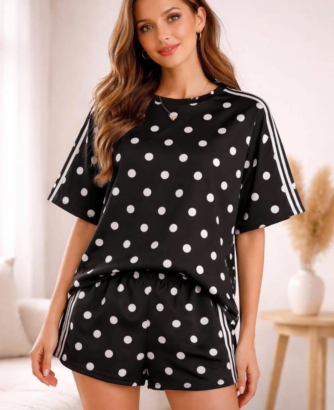 HANNAH-POLKA SHORTS CO ORD SET
