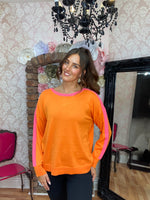 Load image into Gallery viewer, BESMOCK FRANSA JUMPER- ORANGE/PINK BANKHOLIDAY PAYDAY SALE🛍AUTO20%off@checkout
