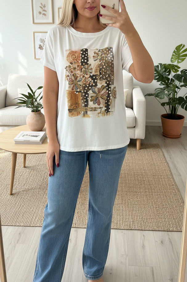 KARA- GOLD FOIL PRINT TEE