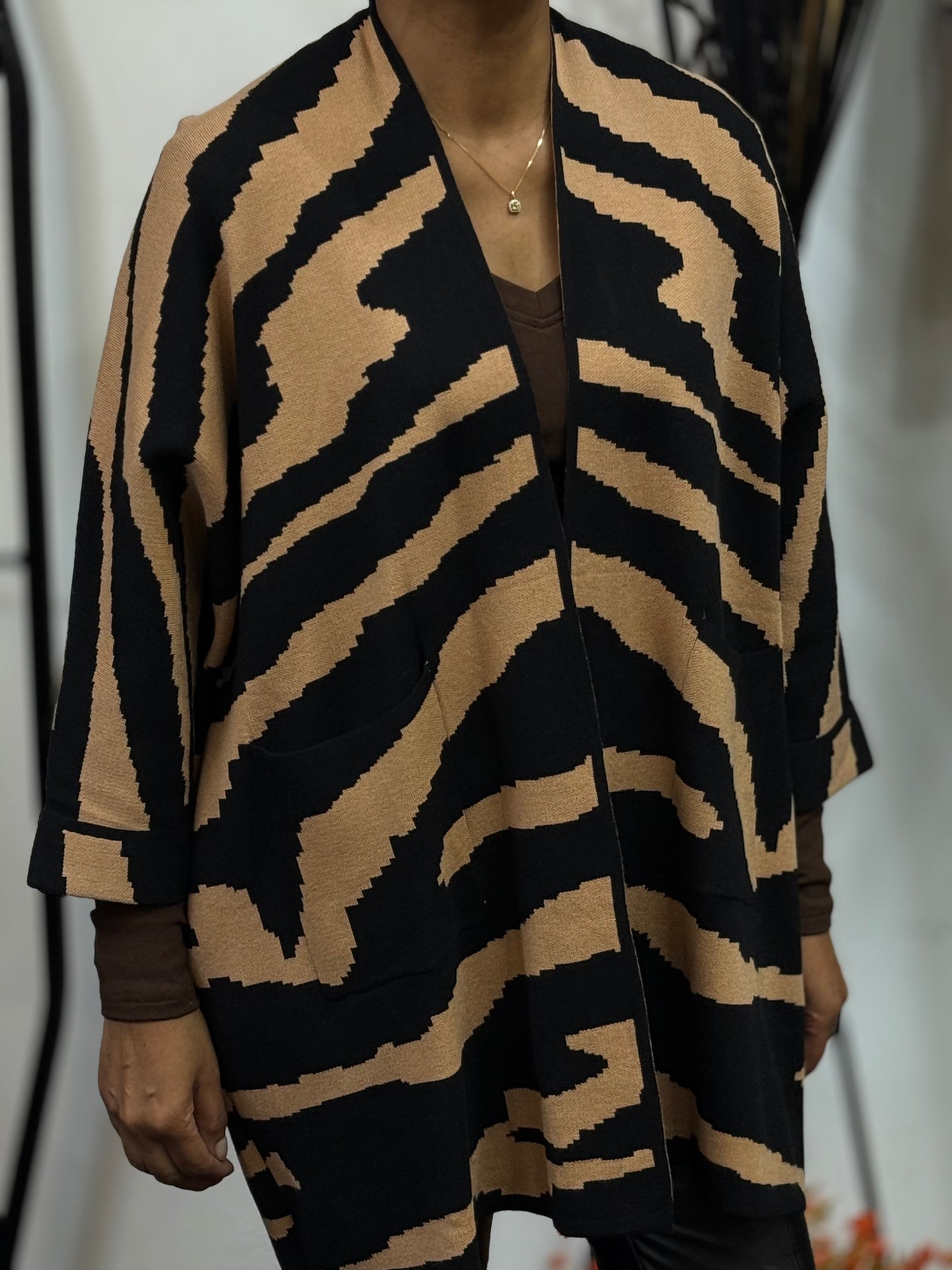 CHERISH- PREMIUM KNIT ZEBRA CARDI JACKET #BFSALEPRICEDROP