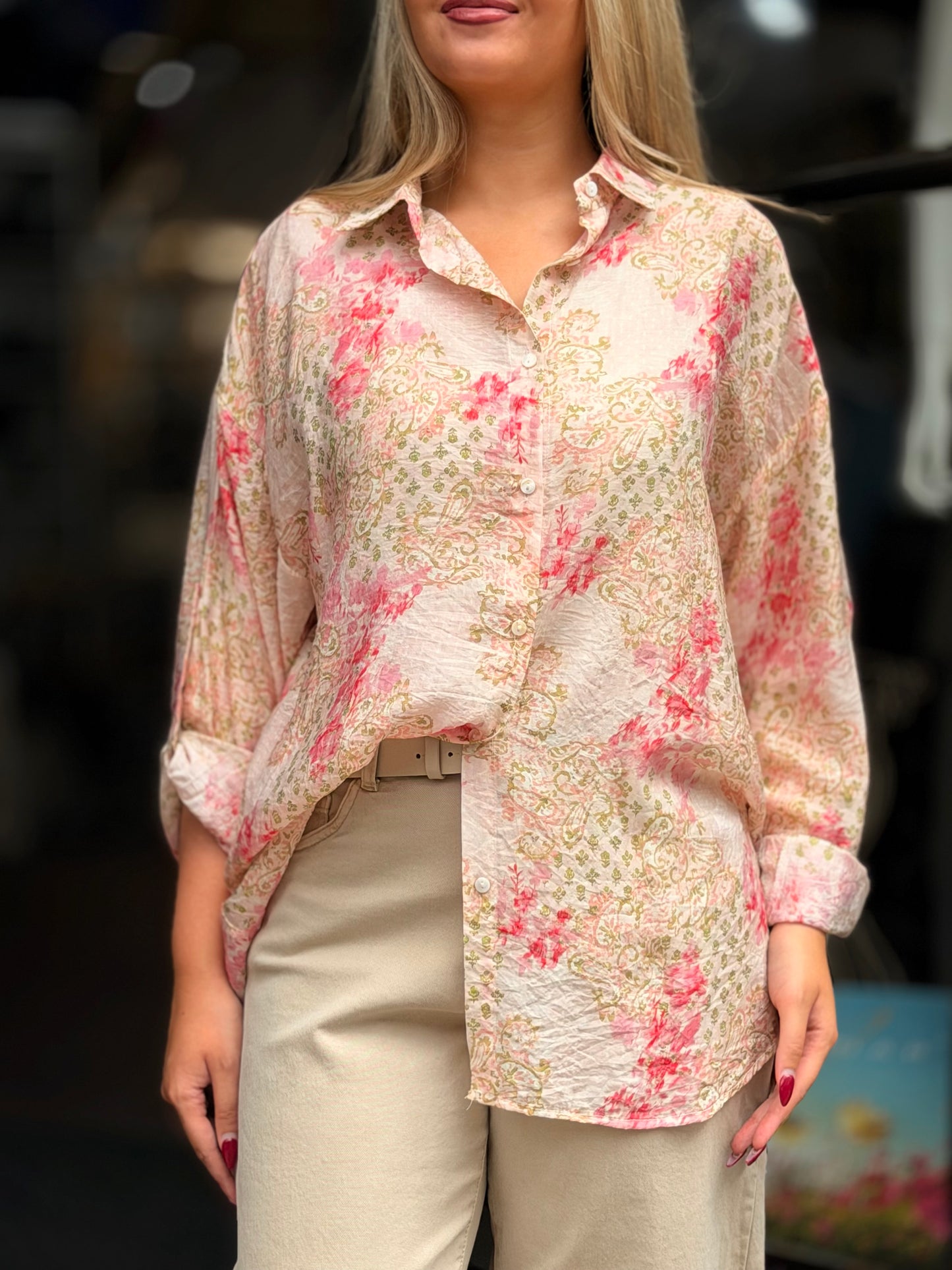 ROSIE- SILKY OVERSIZED PRINT SHIRT