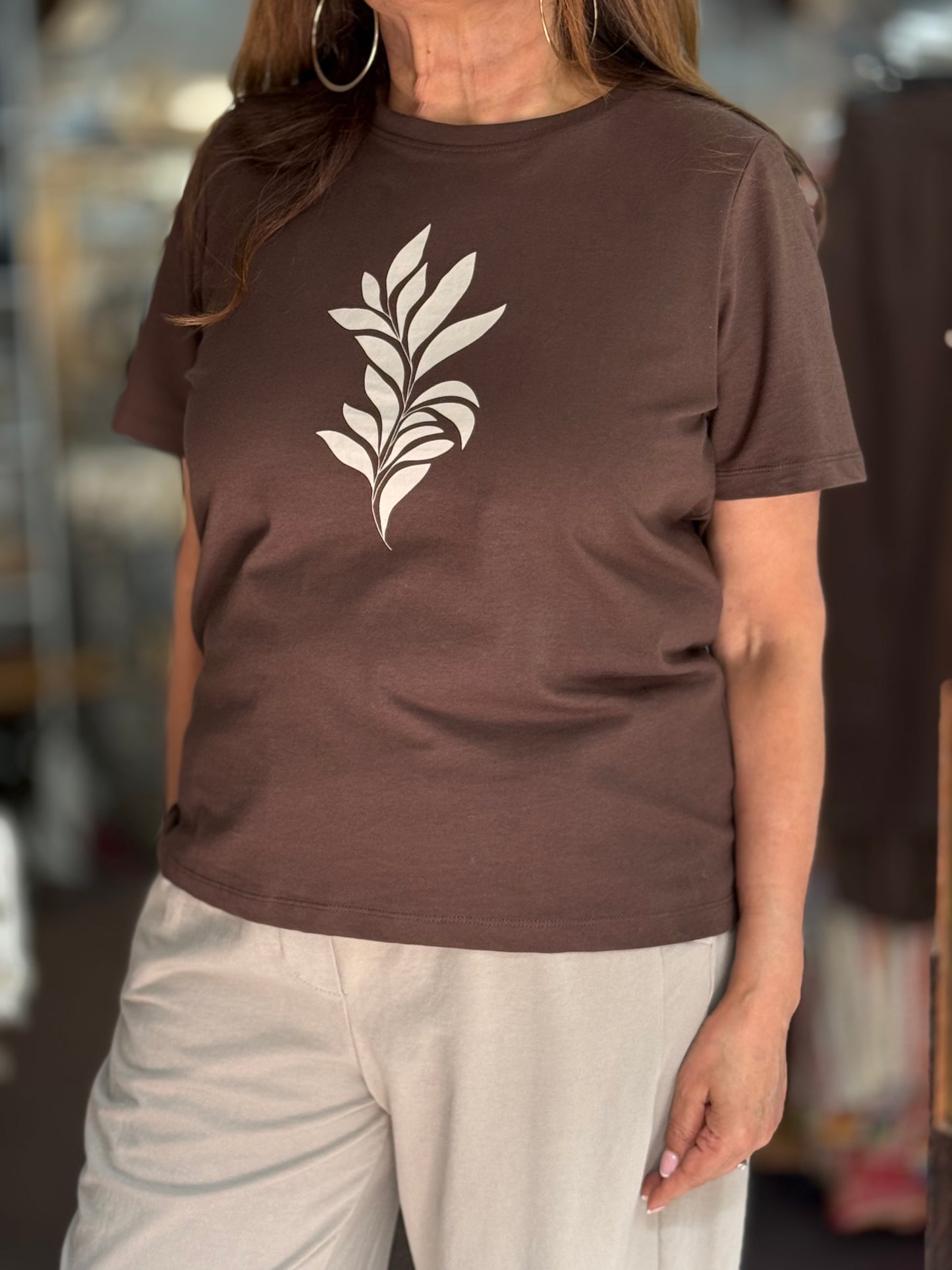 FRANSA ERICA LEAF MOTIF TEE