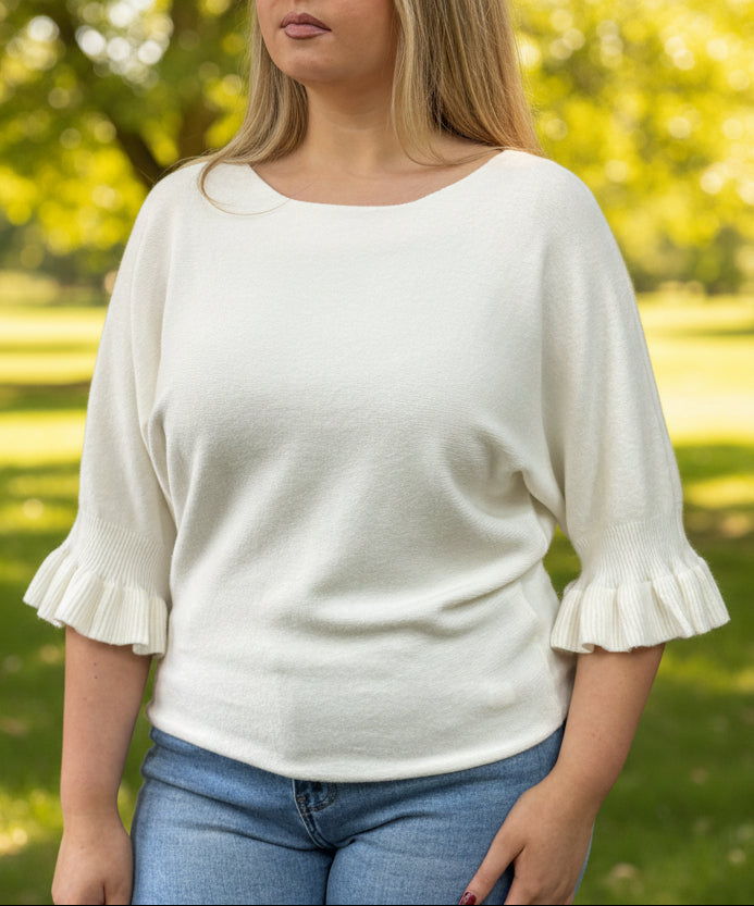 CAYLA -SUPERSOFT FRILL SLEEVE JUMPER #MOTHERS’DAY