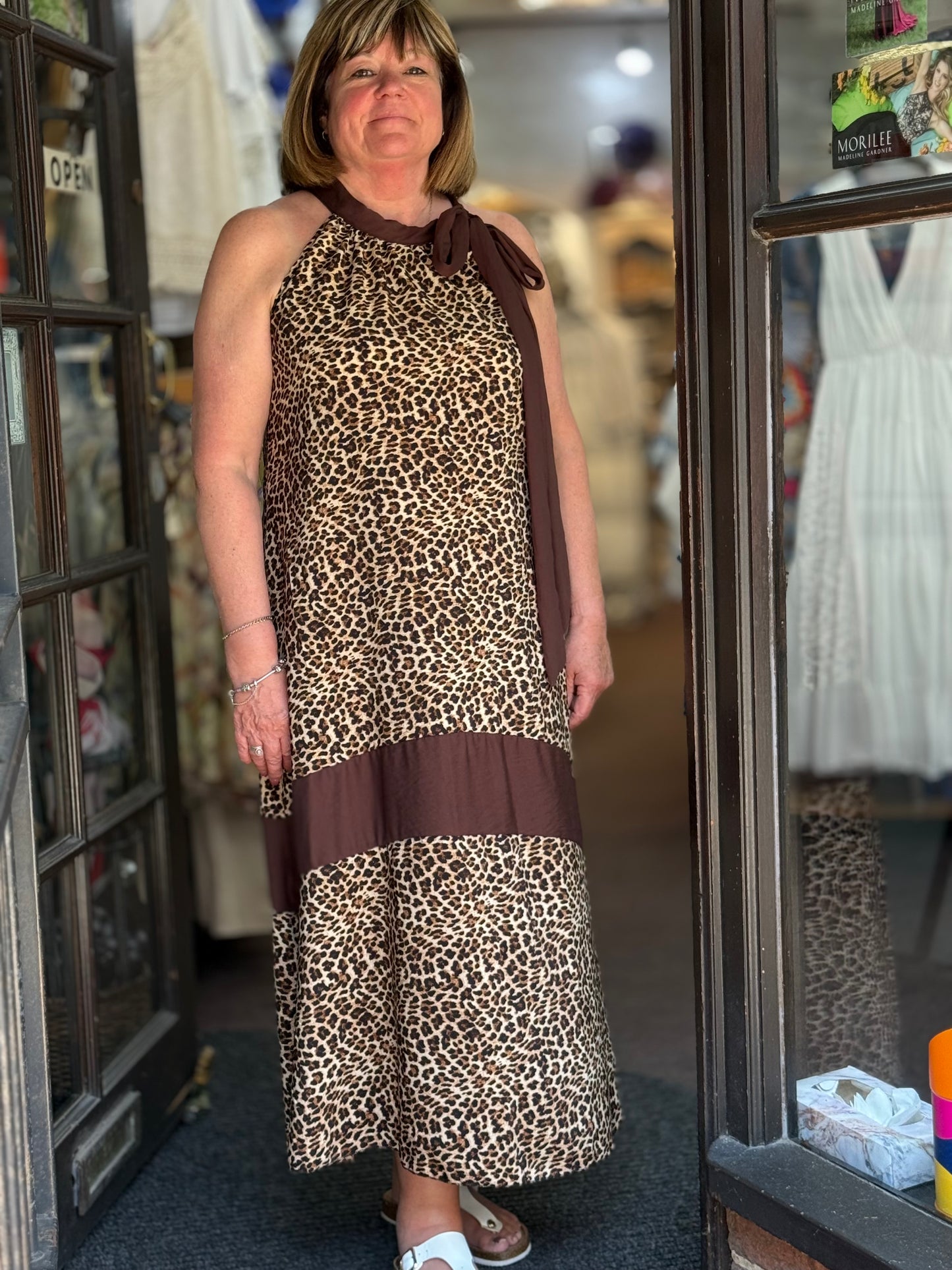 YASMIN - ANIMAL TIE NECK DRESS #SunshineSALE