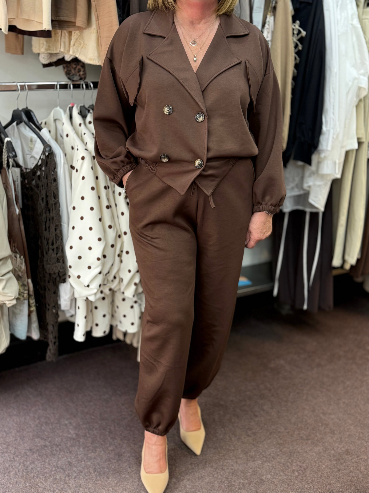 KENNEDY- DOUBLE BREASTED JKT LOUNGE SET - fits size 12-18