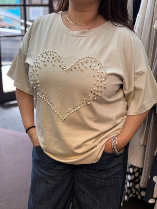 TYRA- SEQUIN HEART TEE- PLUS