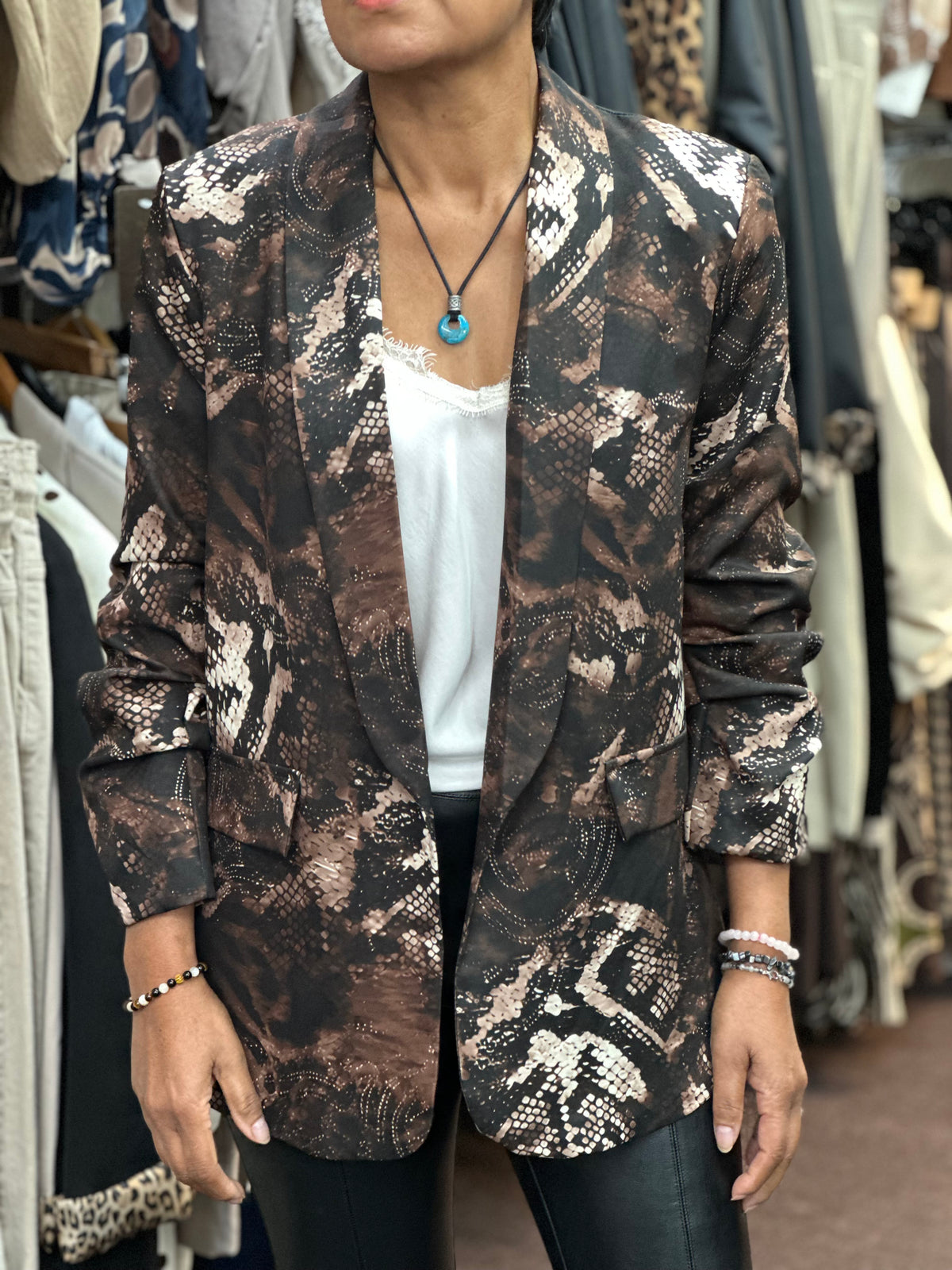 MIMI- SNAKE ANIMAL PRINT BLAZER