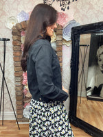 Load image into Gallery viewer, KERRY COTTON DENIM JACKET - BLACK
