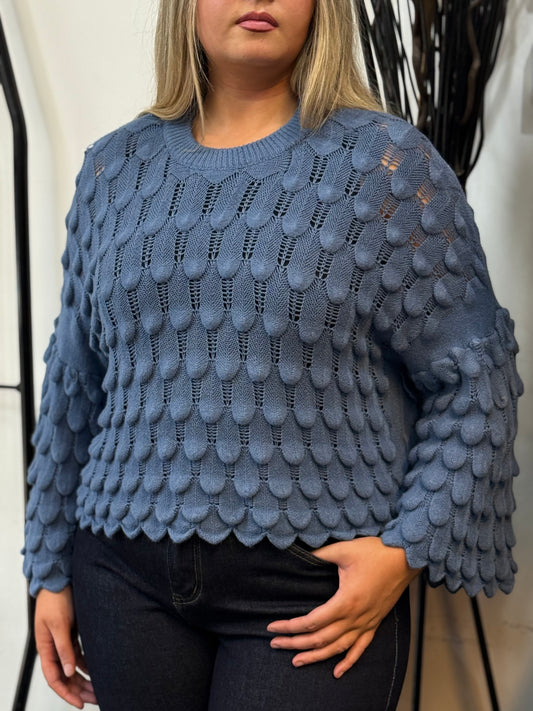 CALLIE -SCOLLOP FAN SLV JUMPER