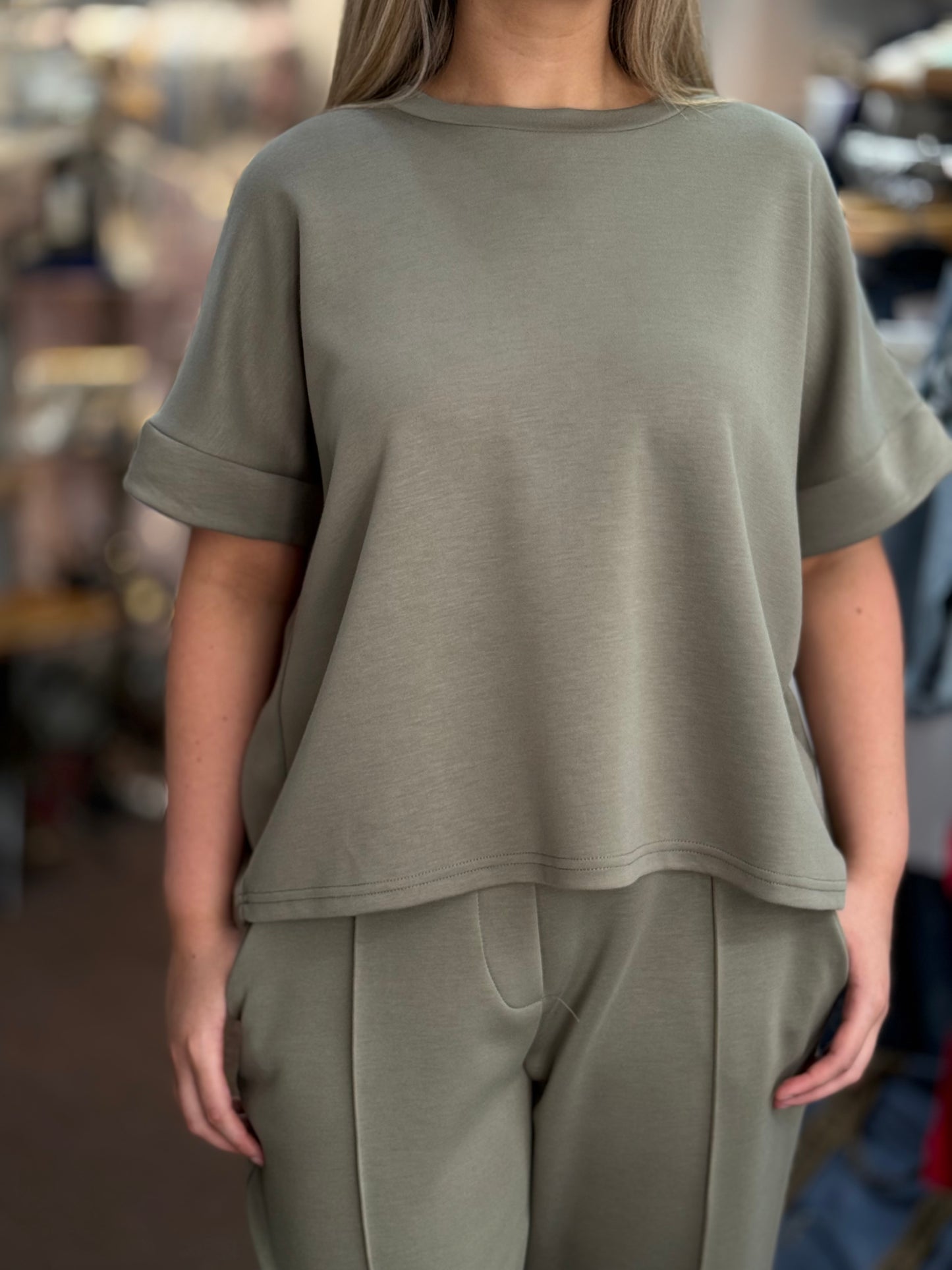 BYOUNG-PUSTI O/S SCUBA TOP- CO ORD - Sage