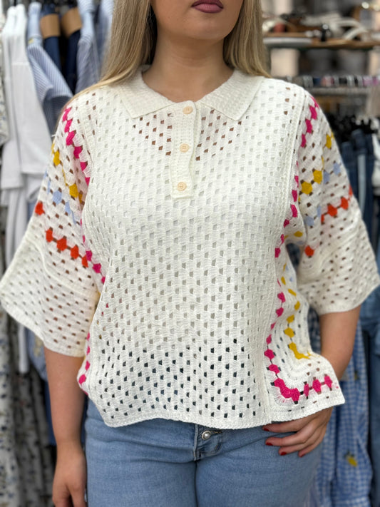 GIA- CROCHET PK TOP
