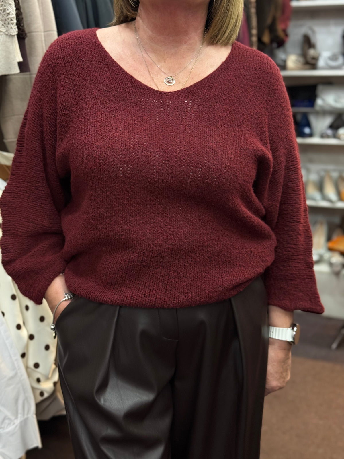 ELSA- V NECK KNITTED JUMPER -