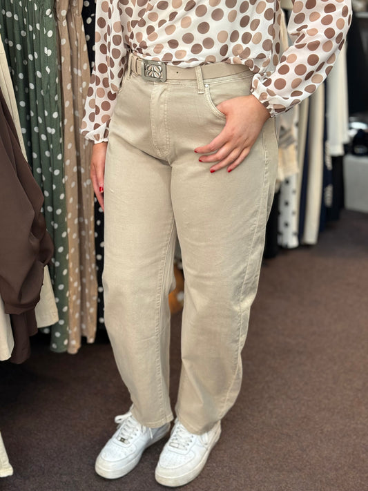 ELLIE -BELTED BALLOON FIT- TAUPE