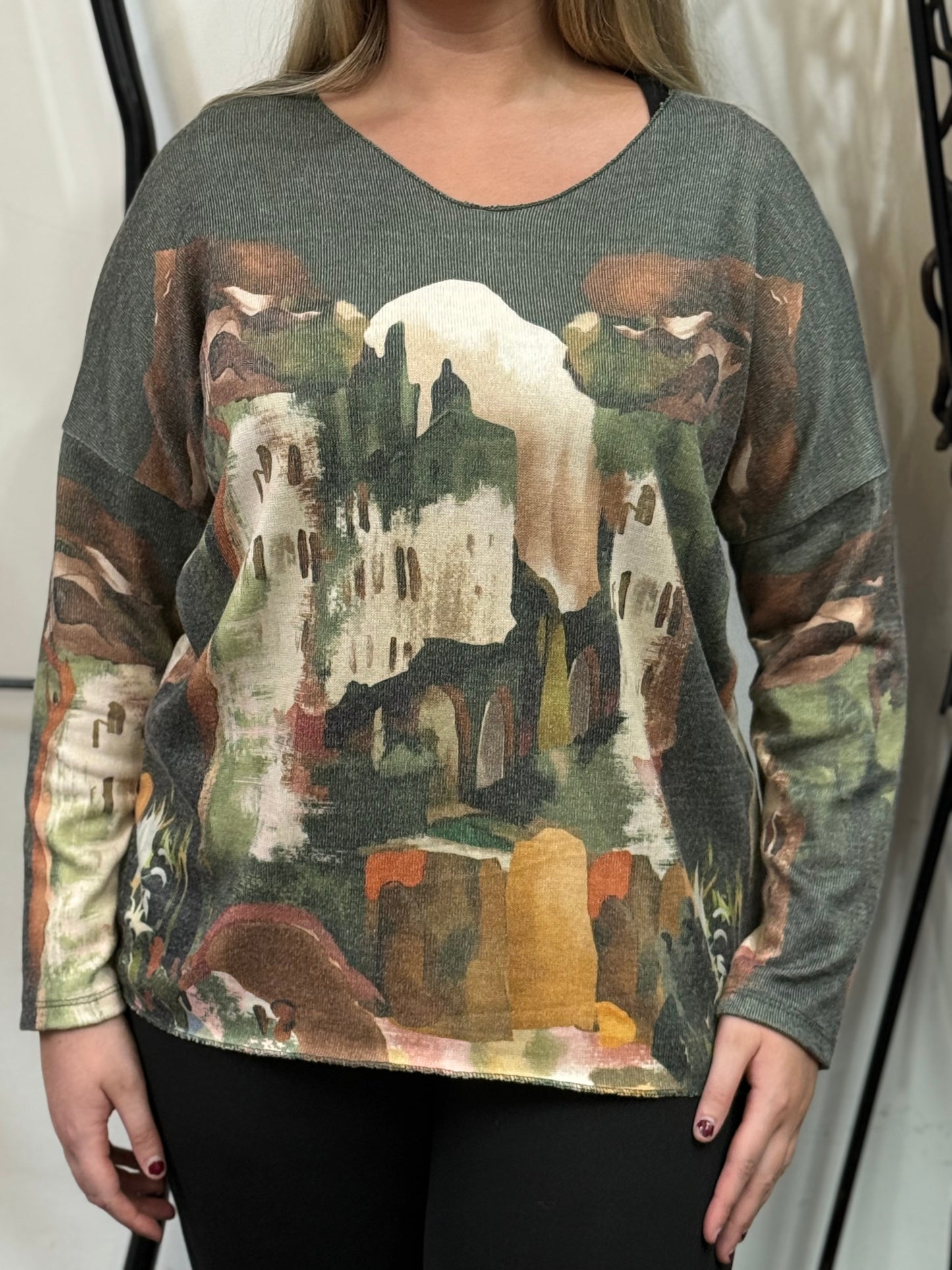 SEVILLE- PRINTED FINE KNIT TOP- #BlackFridaySale