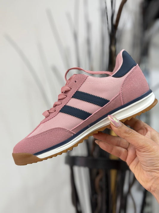 STELLA- PINK/NAVY LACE TRAINER : 🐣AutoEaster£5off@checkout