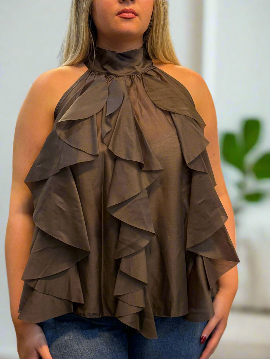 ROSA - CUTAWAY FRILL FRONT TOP