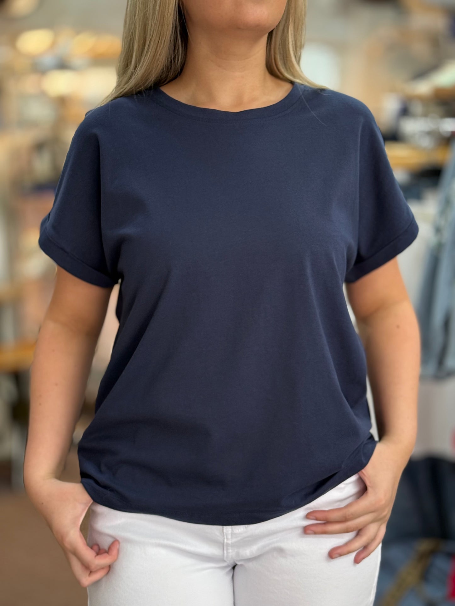 FRANSA-FEBA RNCK TEE-NAVY
