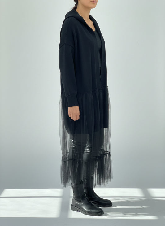 KAIA- MESH TRIM  HOODY CARDY--50% OFF