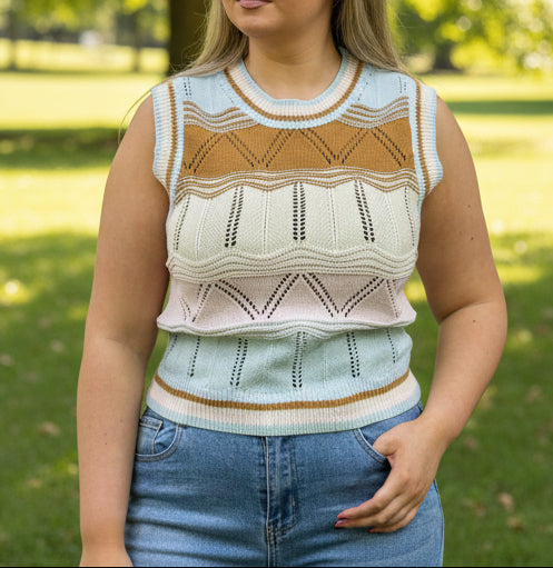 HARPER- KNITTED STRIPEY TANK TOP