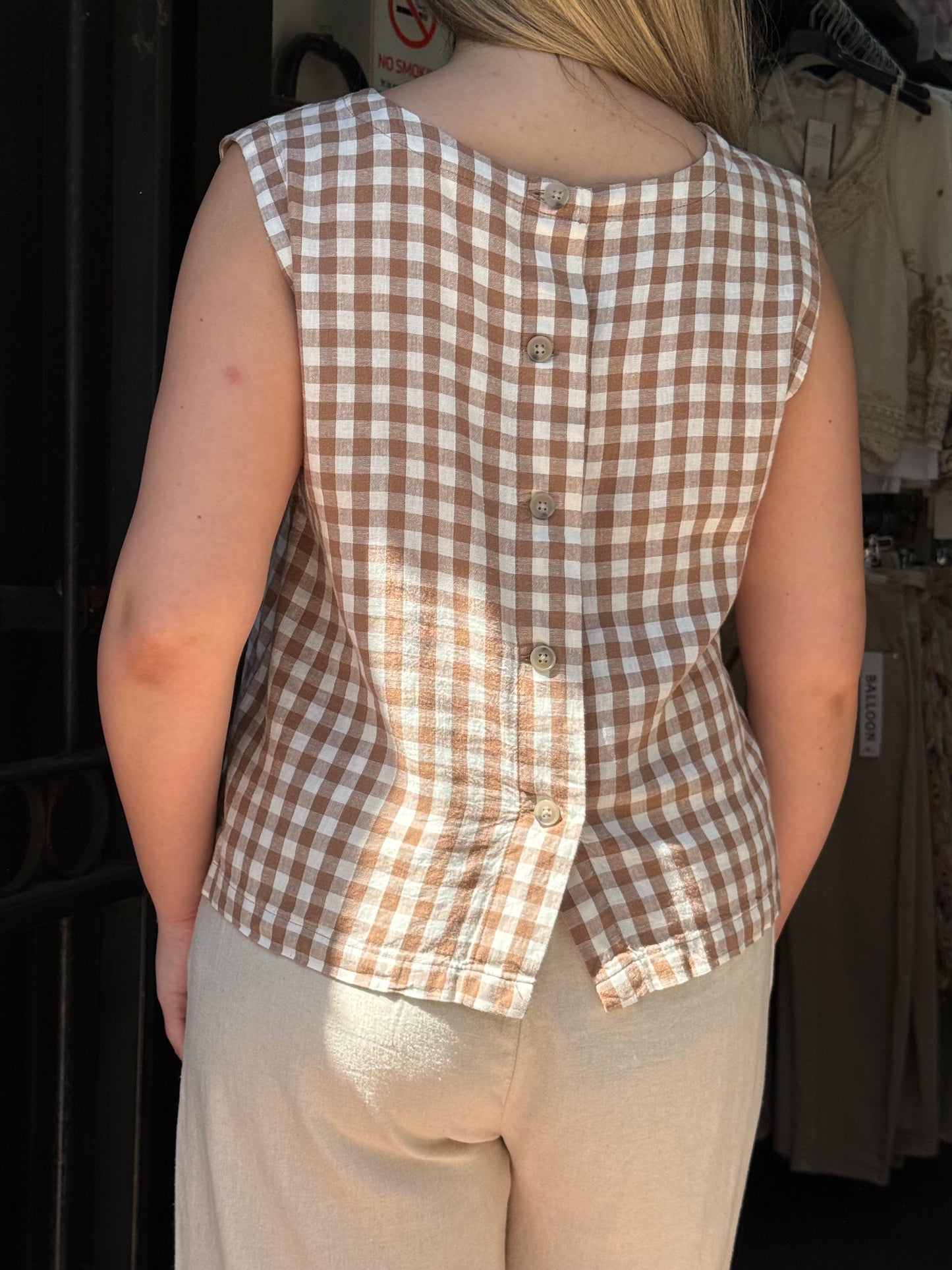 BYOUNG-FALLAKA WOODSMOKE CHECK TOP