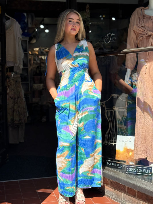 MYLA- S/SLV V/NECK JUMPSUIT