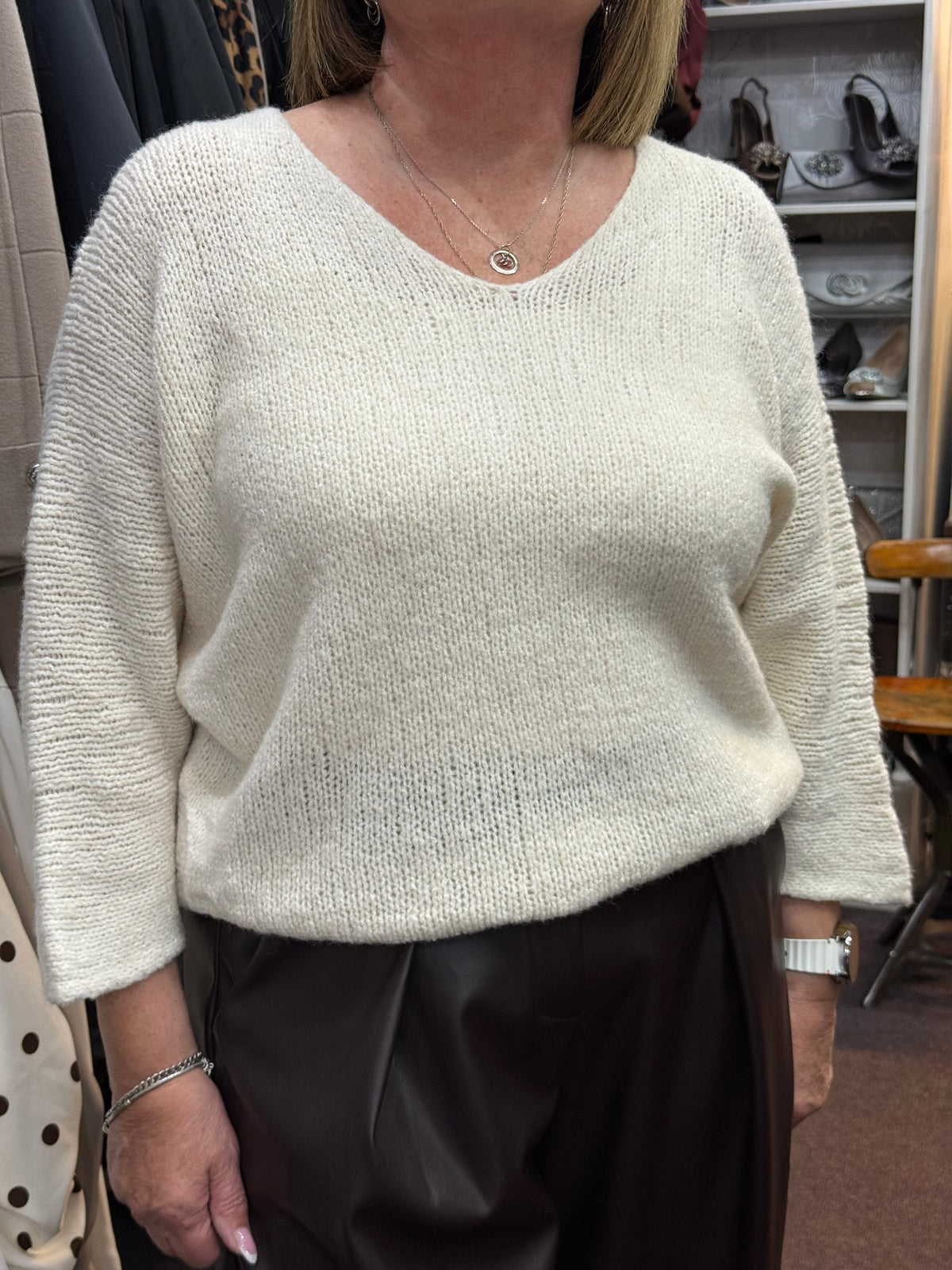 ELSA- V NECK KNITTED JUMPER -