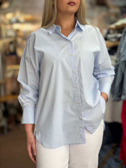 FRANSA-ZANE OVERSIZED PINSTRIPE SHIRT