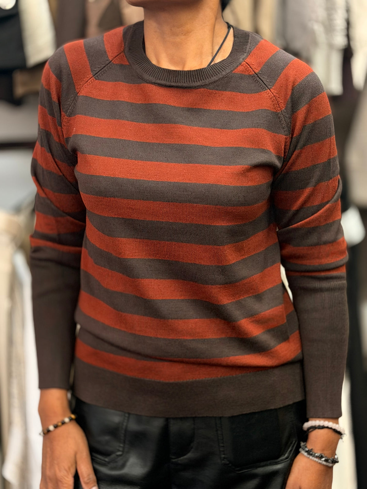 BYOUNG MORLA LONG CUFF JUMPER-STRIPE