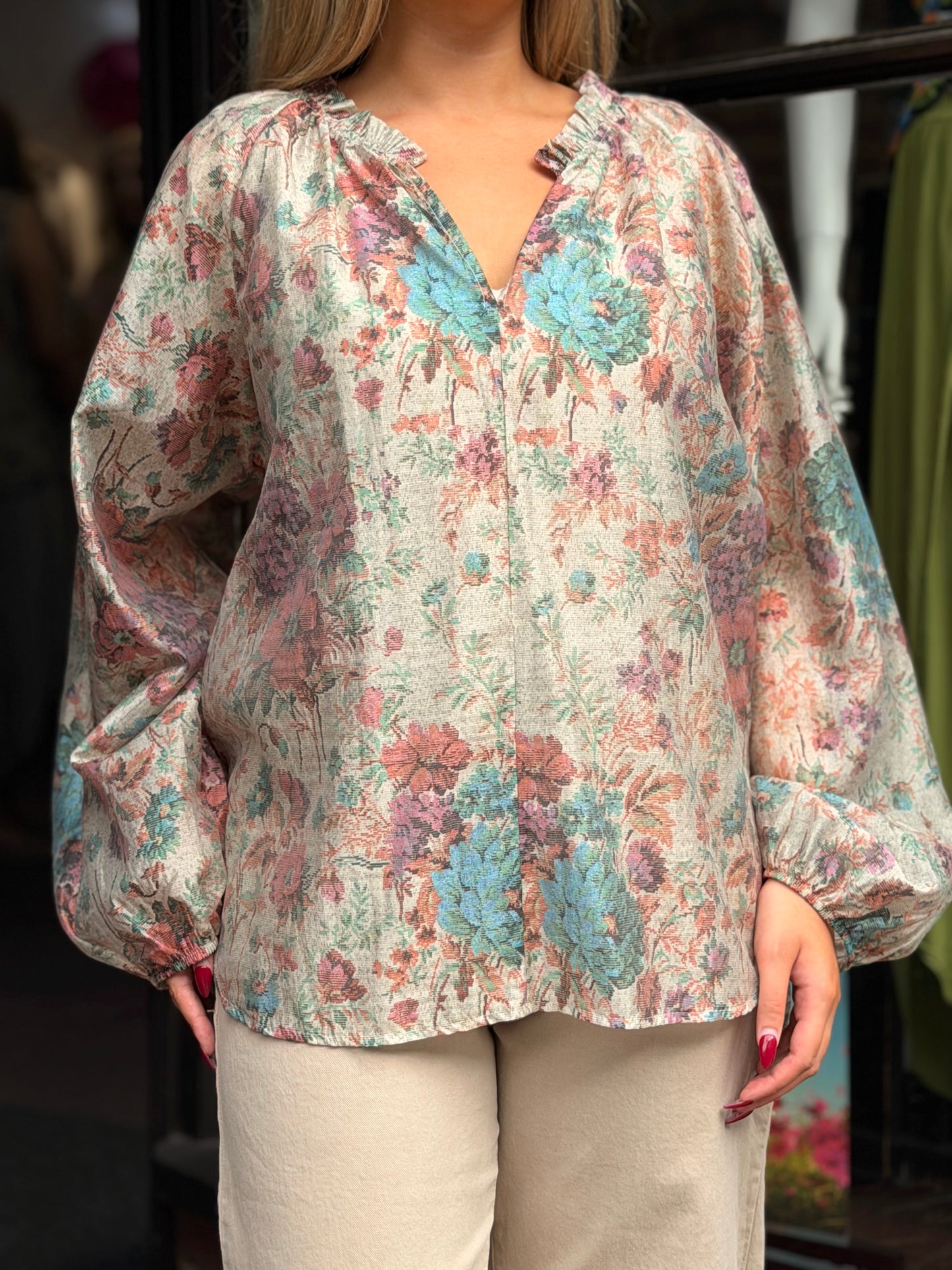ANDI-DIGI SILKY PRINT TOP