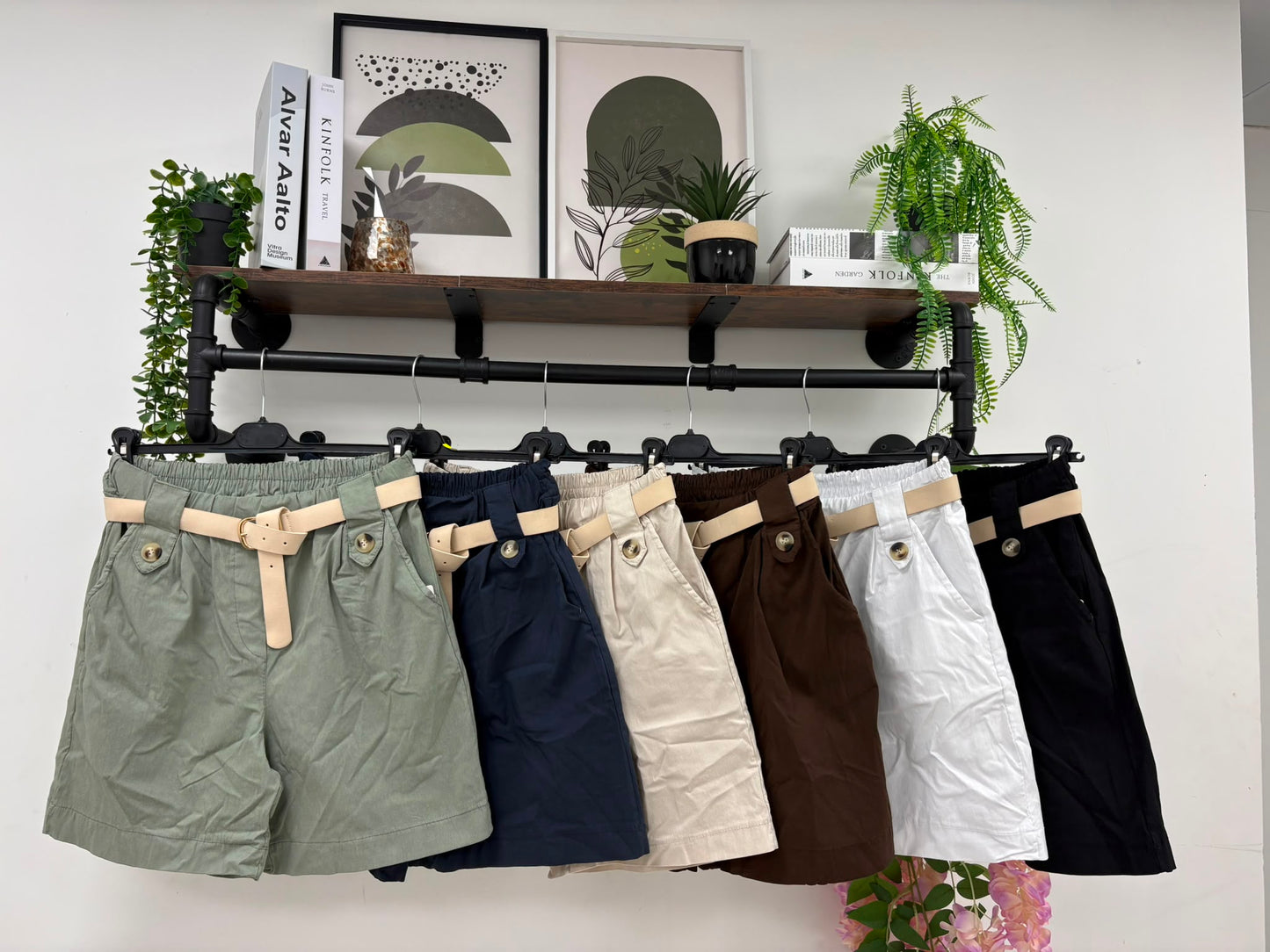 DECLAN-BELTED BUTTON DETAIL SHORTS
