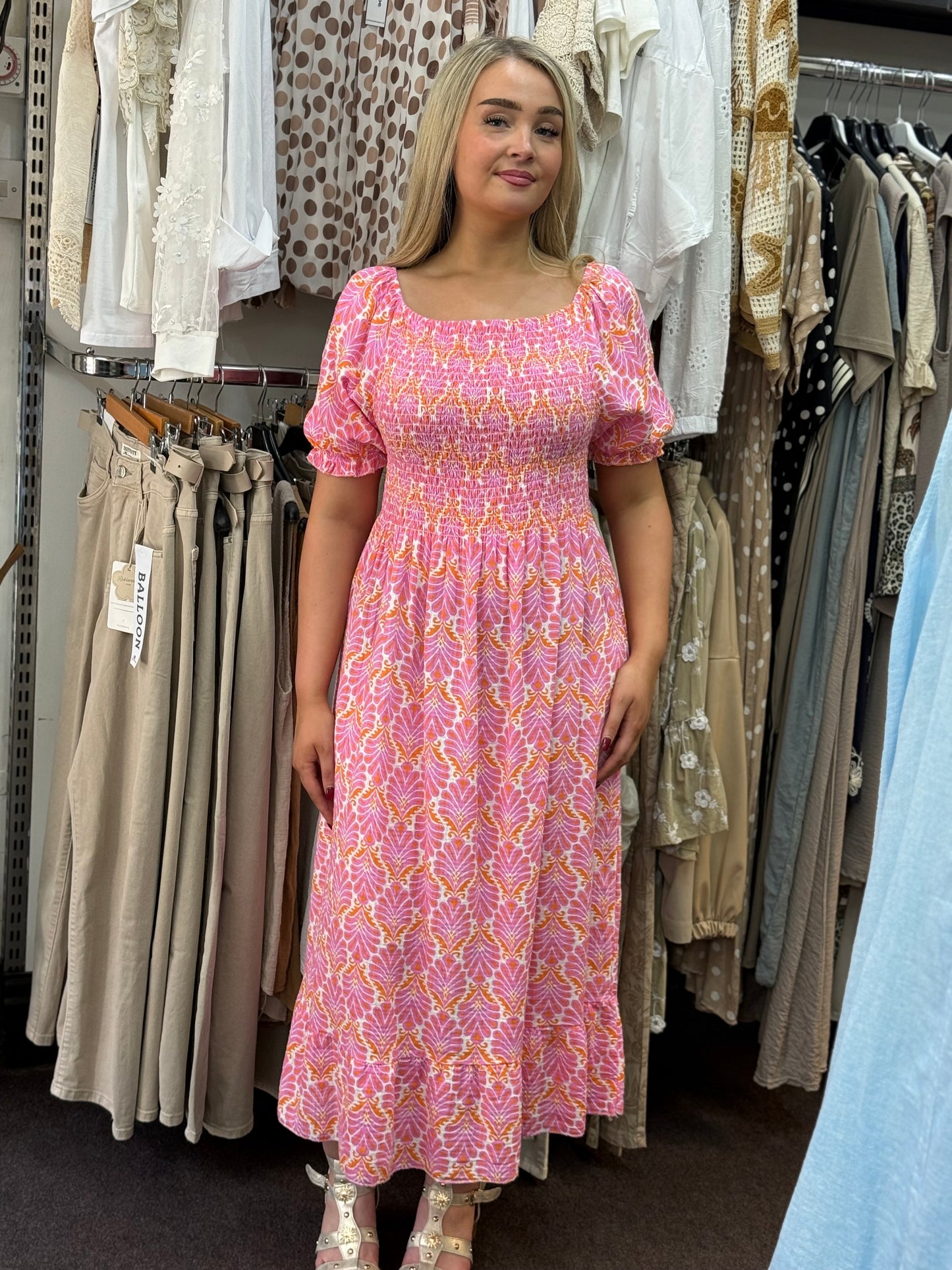 AGADIR -BARDOR SHEARED PRINT DRESS
