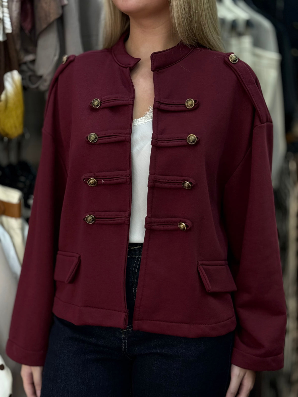 CLARA-JERSEY MILITARY JACKET