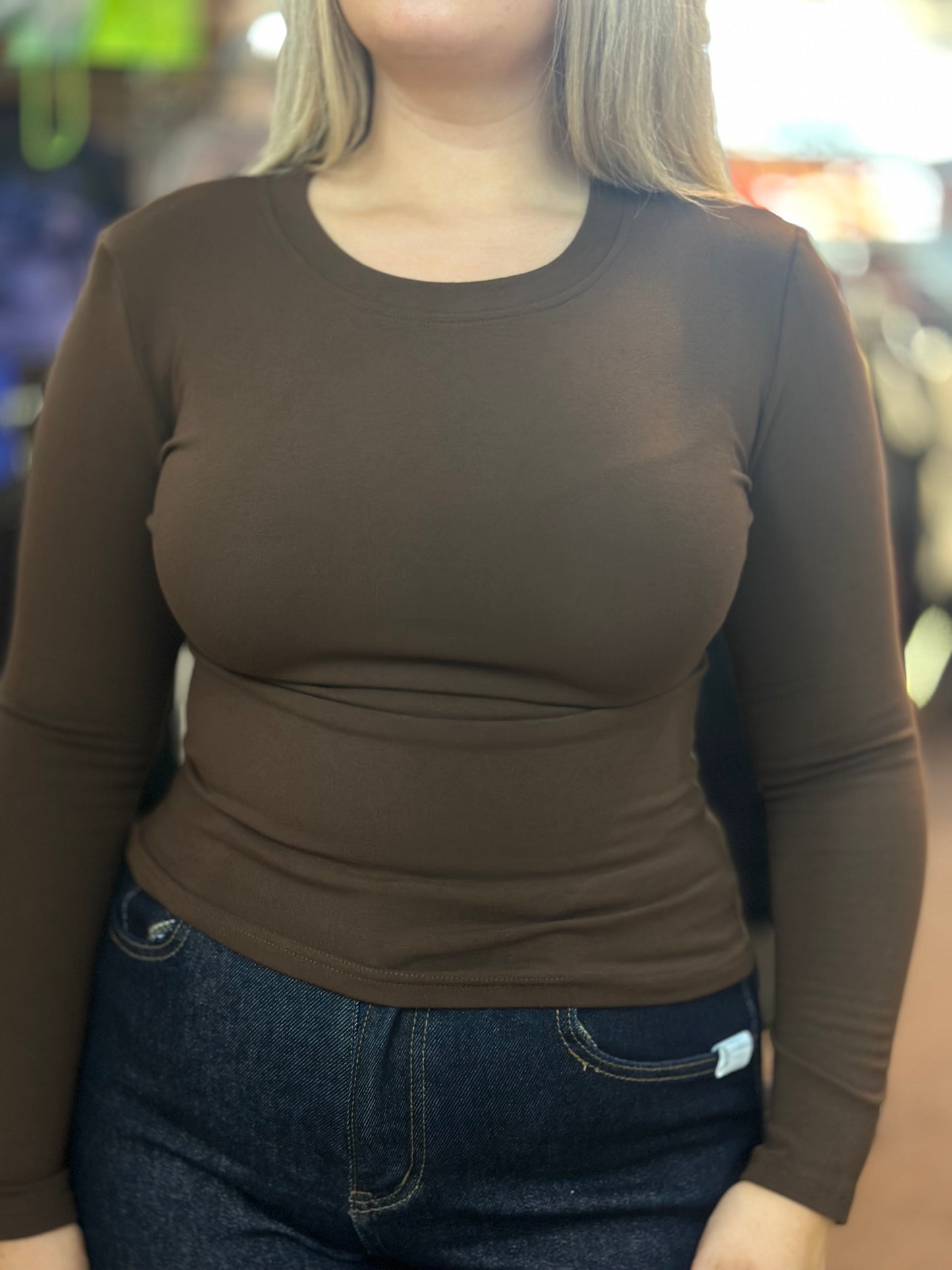 MWBASIC ALIE ROUND NECK LONG SLEEVED TOP