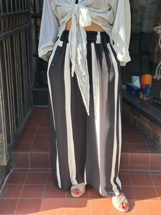 KARA- BOW TIE STRIPE TROUSER
