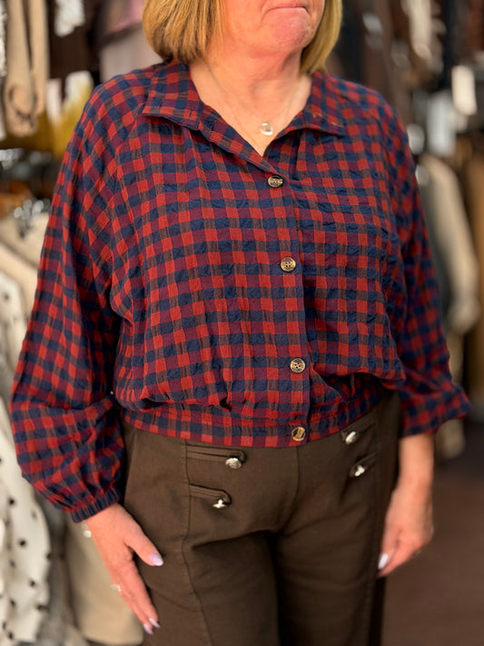 HARPER- CHECKERED BLOUSON JACKET
