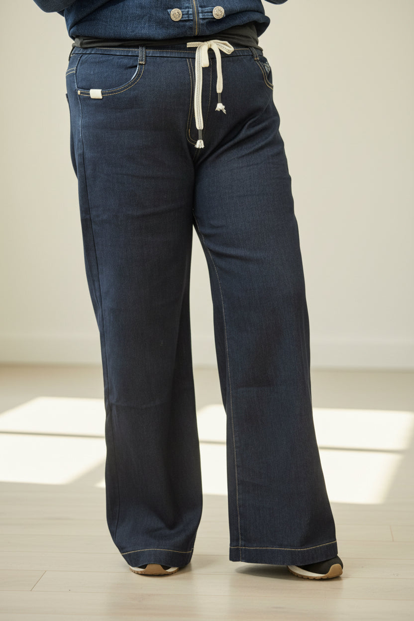 KELLY-GSMACK PULL UP W/LEG JEAN D/DENIM
