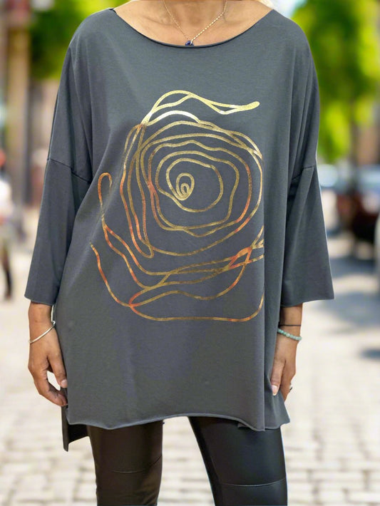 GOLD ROSE L/S TEE TOP