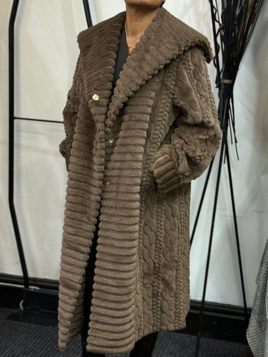 LUELLA-CABLE FAUX FUR COAT-