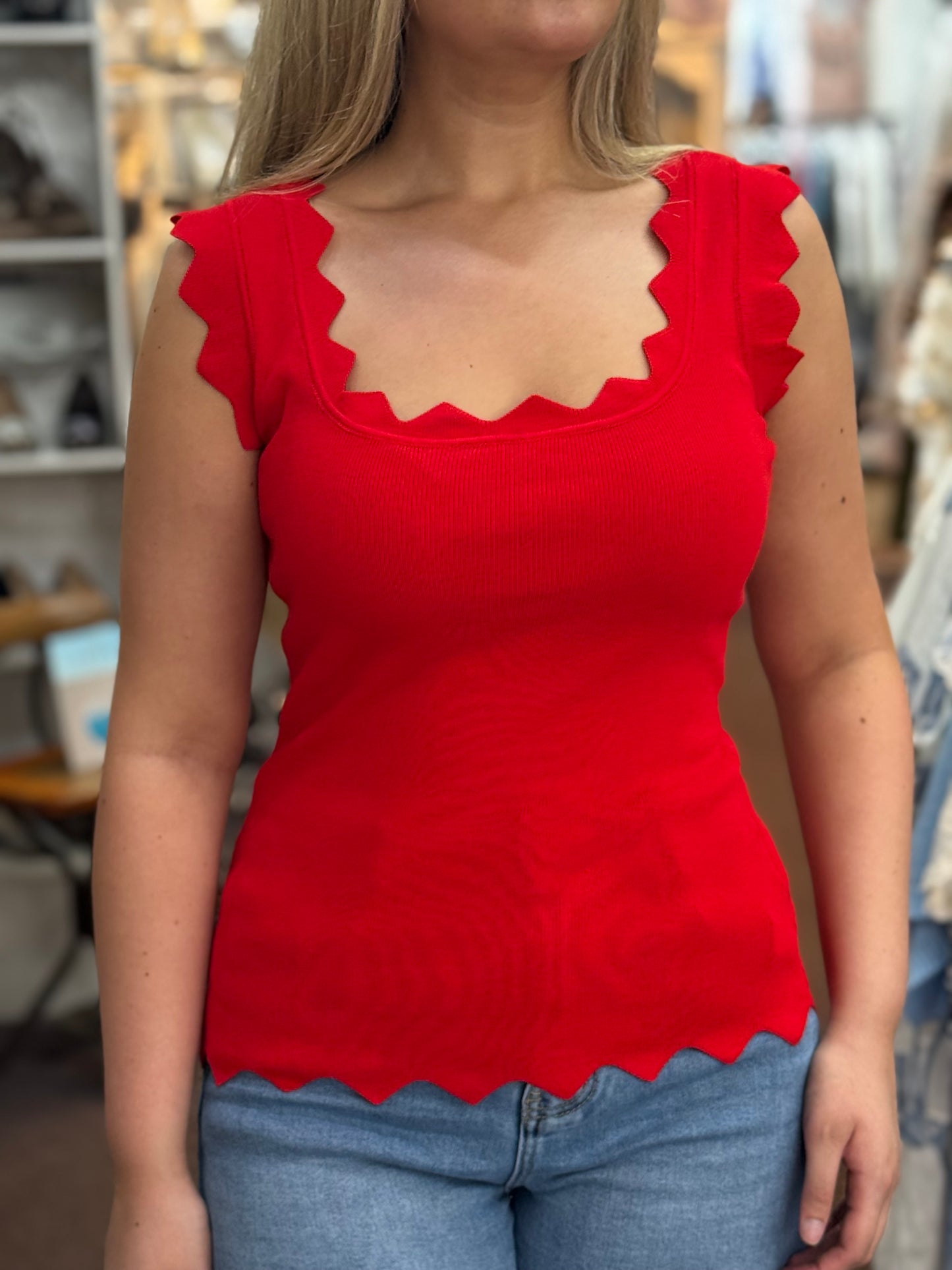 HARPER-SCALLOP KNIT VEST
