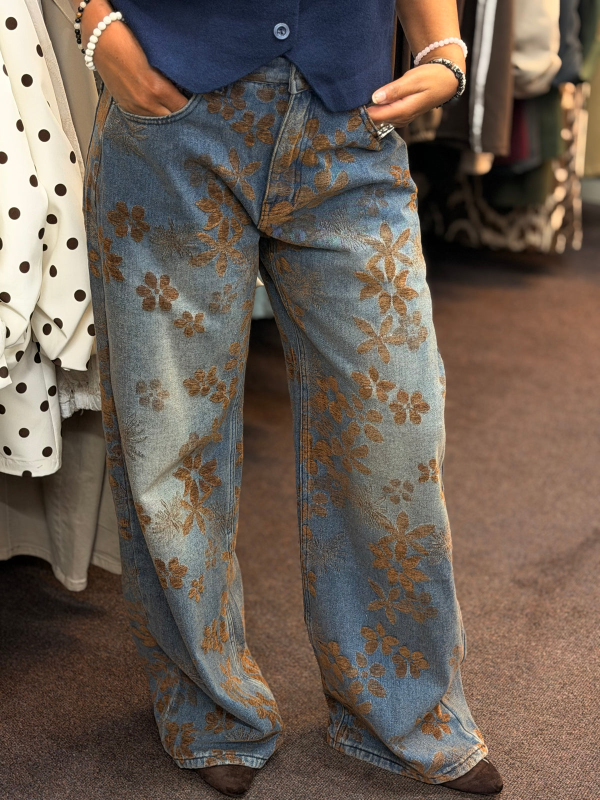 AVELEY- AUTUMNAL FLOWER DETAIL JEAN