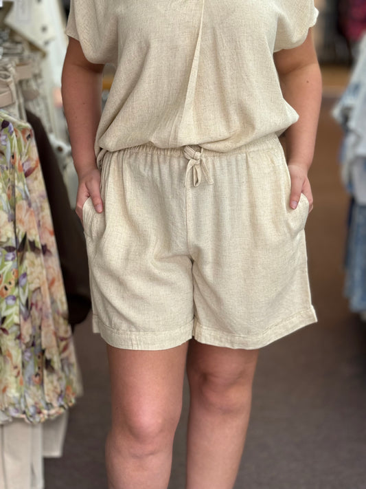 FRANSA- JETT LINEN CO ORD- SHORTS